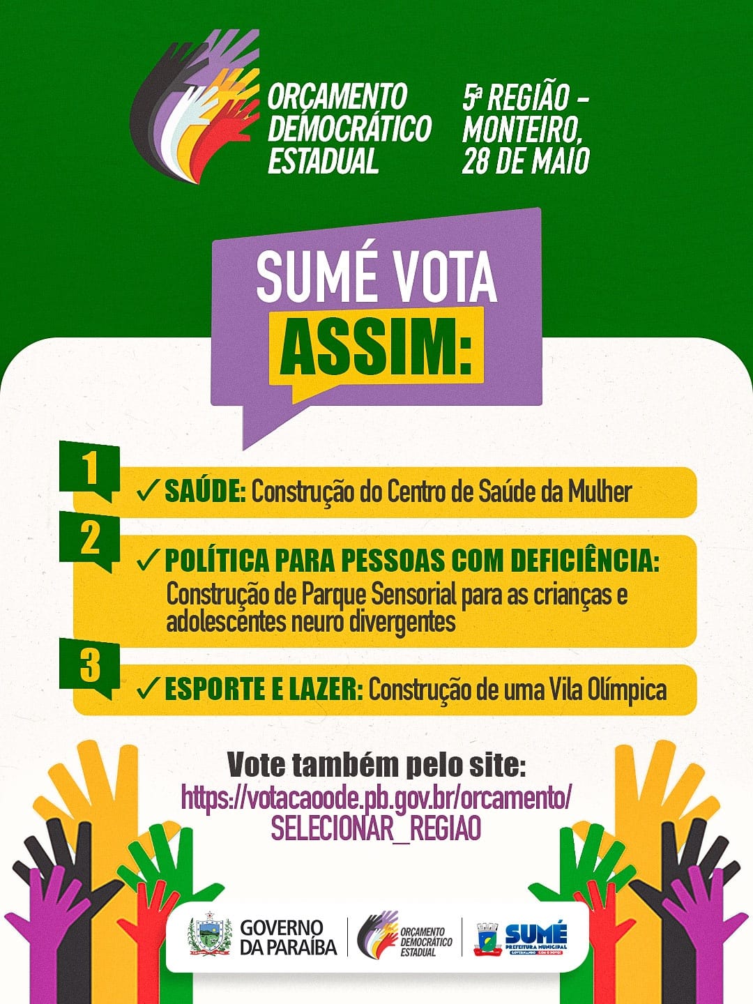Sumé vota por Saúde, Esporte e Lazer e Políticas para Pessoas com Deficiência no ODE 2026
