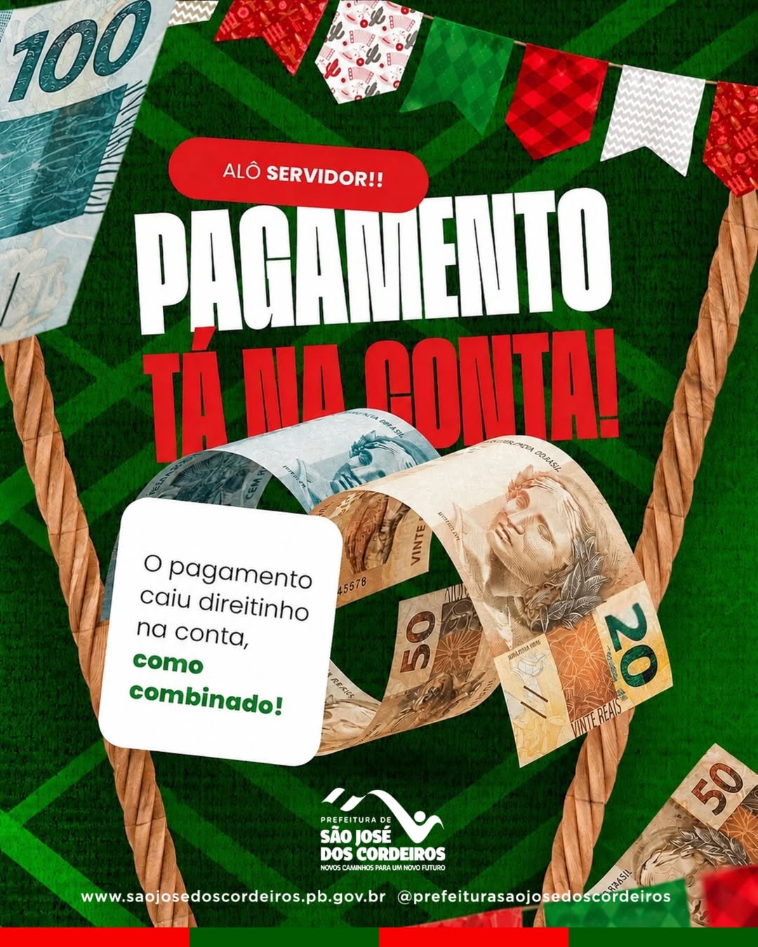 Prefeitura de São José dos Cordeiros antecipa salários e injeta recursos na economia local antes dos festejos juninos