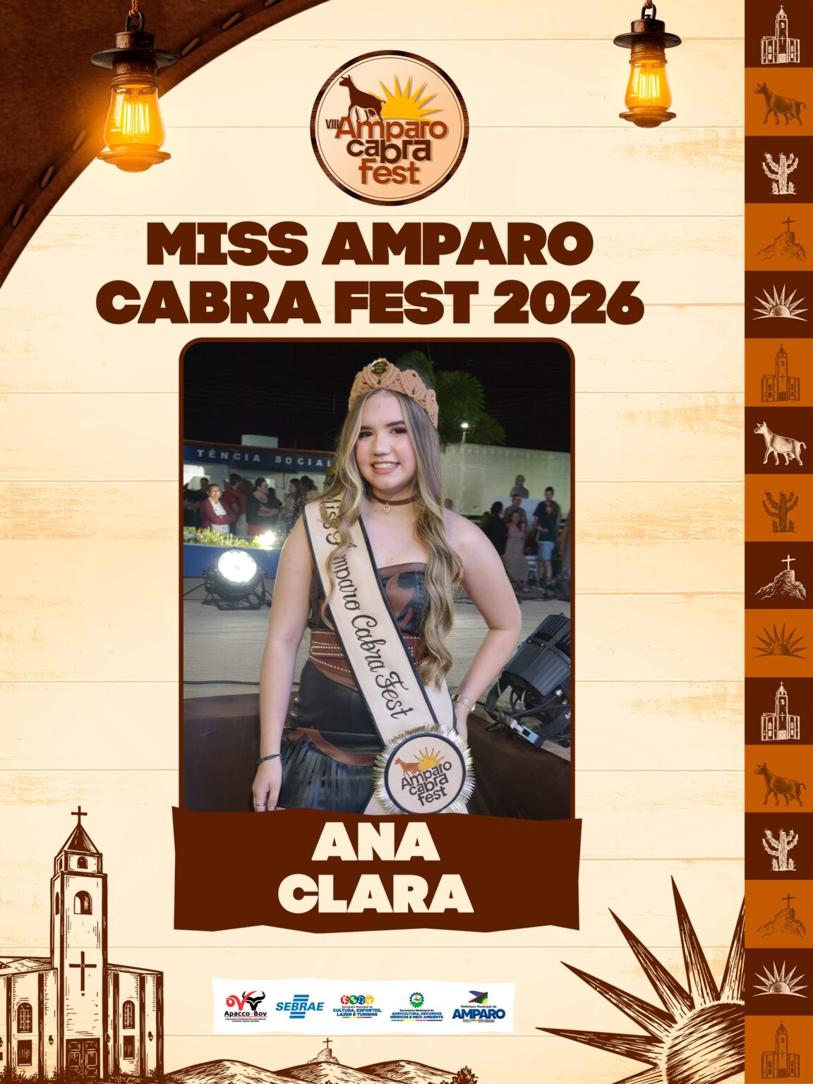 Ana Clara é eleita Miss Amparo Cabra Fest 2026 em noite de emoção e celebração
