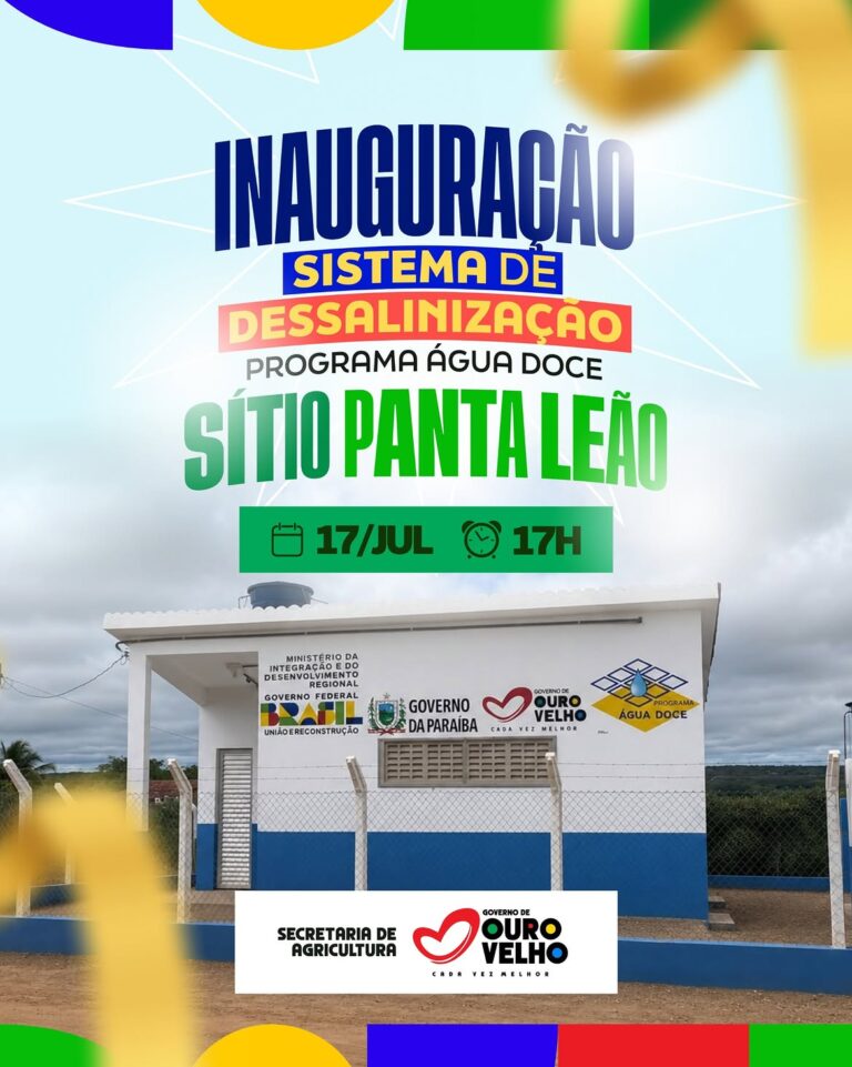 Prefeito Dr. Júnior convida população para inauguração de sistema de dessalinização em Ouro Velho