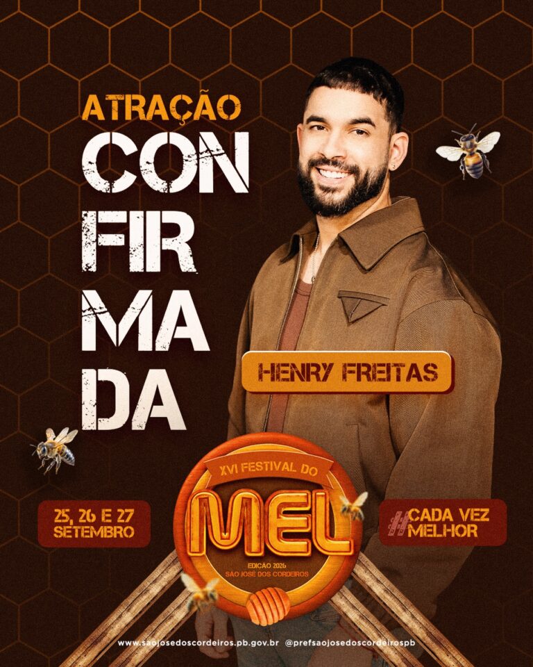 Prefeito Felício Queiroz anuncia Henry Freitas no XVI Festival do Mel e presta homenagem a Jardson, jovem que marcou eventos de São José dos Cordeiros