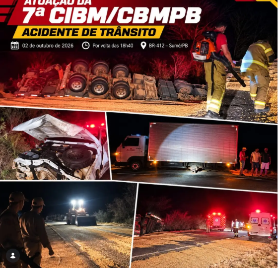 Acidente envolvendo três veículos na Br- 412